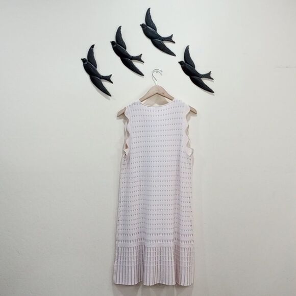 Ted Baker London RELIOA Flippy Metallic Jacquard Pink Dress Size 12 / 14 USA - 5 - Picture 6 of 16